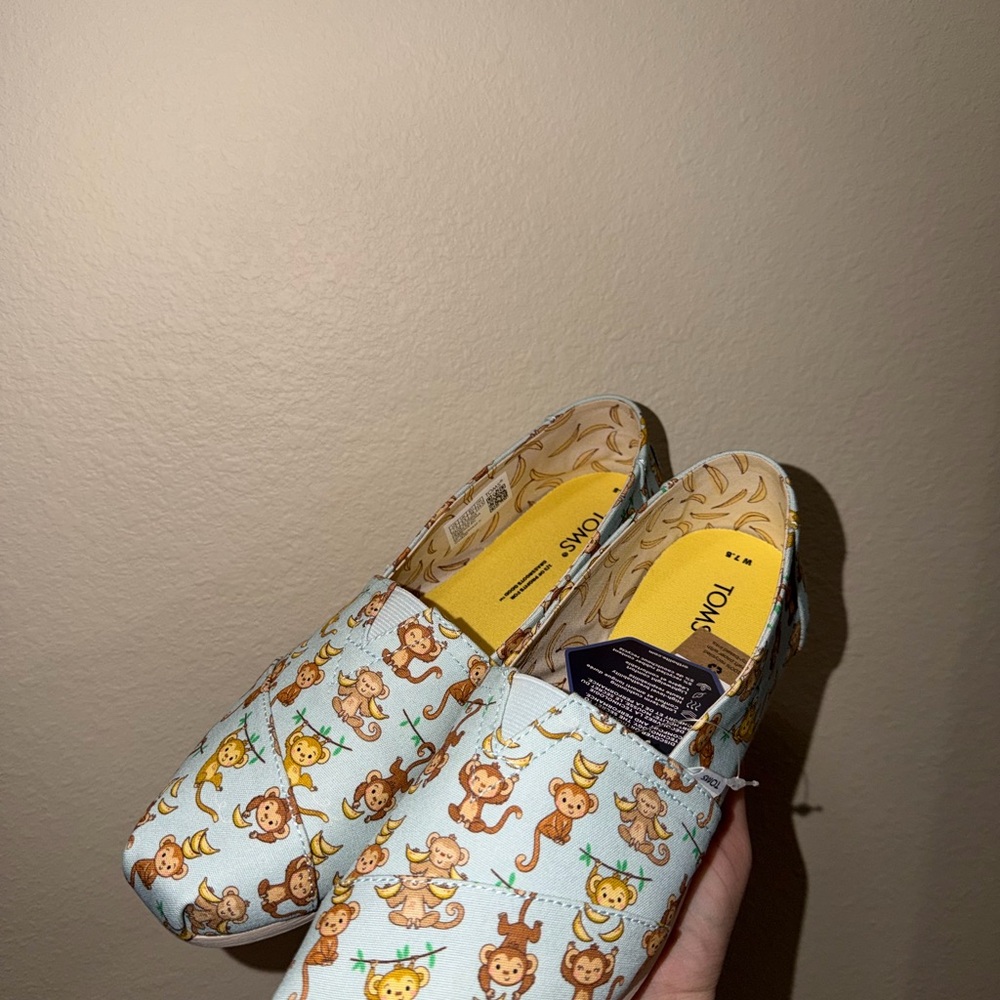 TOMS Monkey Print Flats - Light Blue